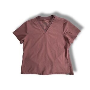 Figs Oran Scrub Top Womens Large Pink Uniform Short Sleeve Pockets W22SW1033